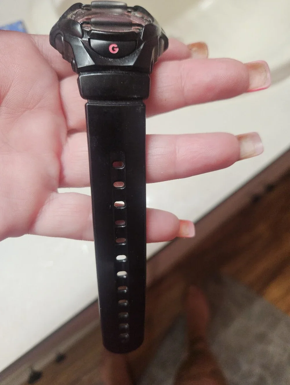 VERY RARE Casio Baby-G Shock  Black and Pink Abd Silver Resin Backplate Watch